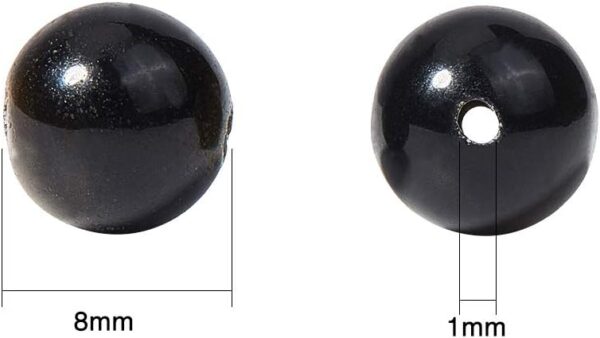 OLYCRAFT 98pcs 8mm Natural Obsidian Stone Beads Golden Xaga Bead Strands Round Loose Gemstone Beads Energy Stone for Bracelet Necklace Jewelry Making - Image 3