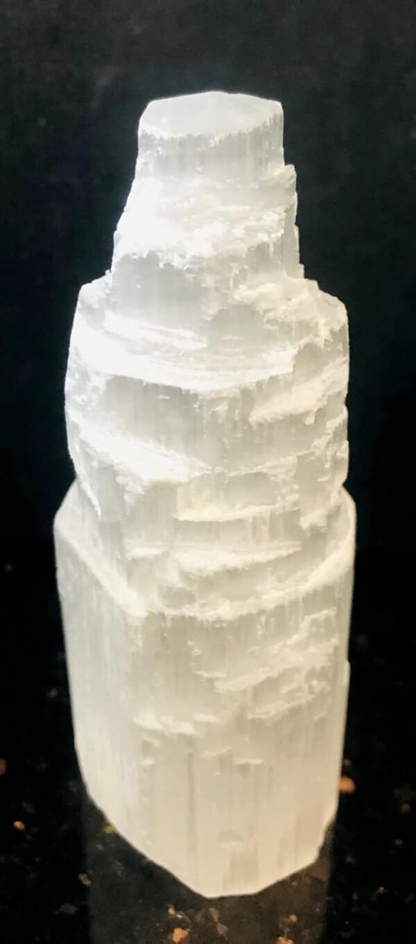 crystalmiracle NATURAL SELENITE 3.5" SKYSCRAPPER TOWER GEMSTONE CRYSTAL HEALING FENG SHUI REIKI GIFT POSITIVE ENERGY PEACE MEDITATION WELLNESS HANDCRAFTED - Image 3