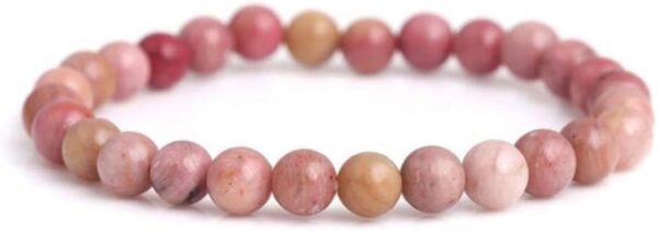 REBUY Rhodochrosite Bracelet Natural Crystal Healing Bracelet Gemstone Jewelry Stone Bracelet for Men & Women, Color Pink, Bead Size 8 mm, Lab Certificate - Image 2