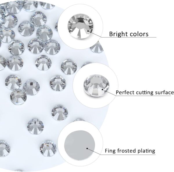 GAVIYE 3792 Pieces Flatback Rhinestones for Crafts,Nail Gems Gemstones Crystals Jewels,Craft Glass Diamonds Stones Bling Rhinestone with Tweezers and Picking Pen(SS6~SS20 Silver) - Image 5