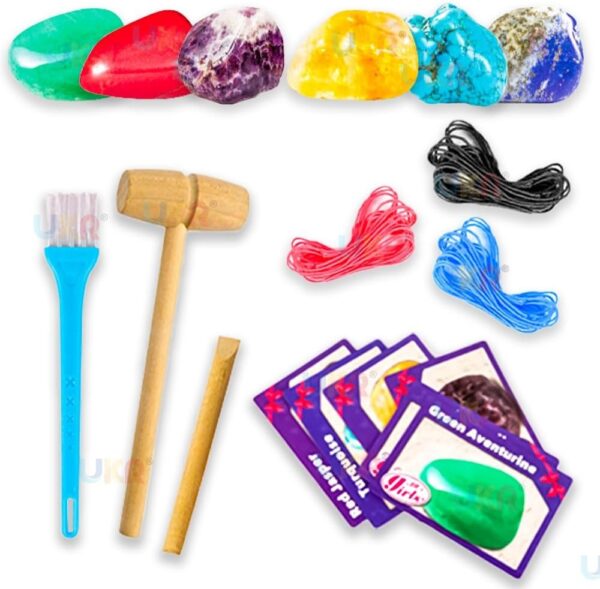 UKR Gems Dig Kit Necklace Making Science Kit Rock Mining Gemstones Lab Toys STEM Craft Experiment Discovery Set - Image 3