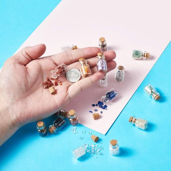 Cheriswelry 20pcs Mini Gemstone Wishing Bottles Set for Jewelry Making Home Decoration - Image 4