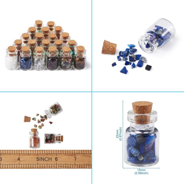 Cheriswelry 20pcs Mini Gemstone Wishing Bottles Set for Jewelry Making Home Decoration - Image 6