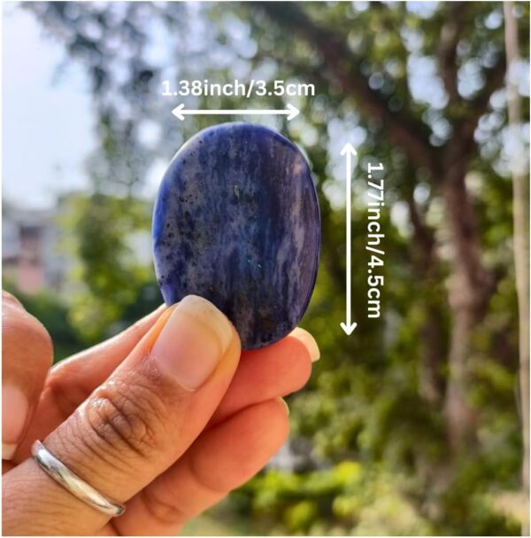 crystalmiracle Sodalite Worry Stone crystal healing Reiki Thumb Stone Gift Wellness gemstone powerful Luck Peace Harmony - Image 4