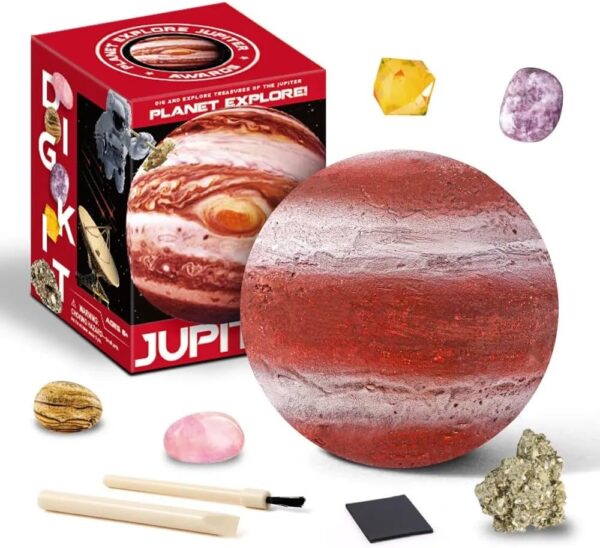 UKR Jupiter Digging Kit Science Geology Set Educational Learning STEM Solar System Planets Dig Up 5 Natural Gemstones Toy Excavation Kits for Kids - Image 2