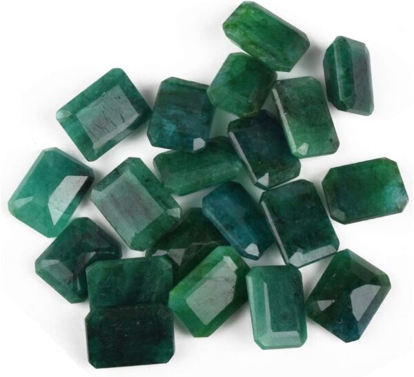 GEMHUB Zambian A+ Grade Green Emerald Approx 200 Ct. Set of Fine 20 Pieces Natural Green Emerald Loose Gemstones Beads - Image 2