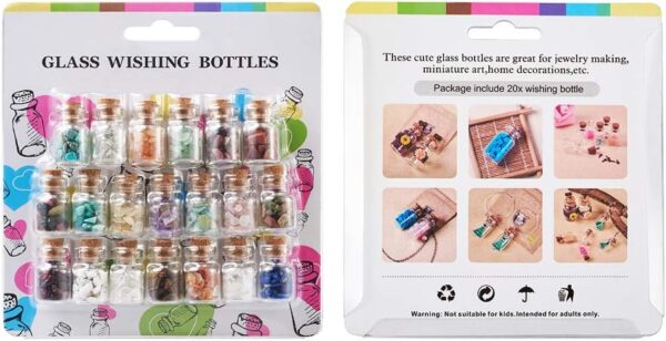 Cheriswelry 20pcs Mini Gemstone Wishing Bottles Set for Jewelry Making Home Decoration - Image 7