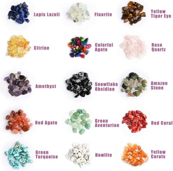 AM ANNA Crystal Jewelry Making Kit, with 15 Colors Irregular Crystal Gemstone Beads, Jewelry Wire and Earring Hooks for Ring, Earring and Jewelry Making - Image 4