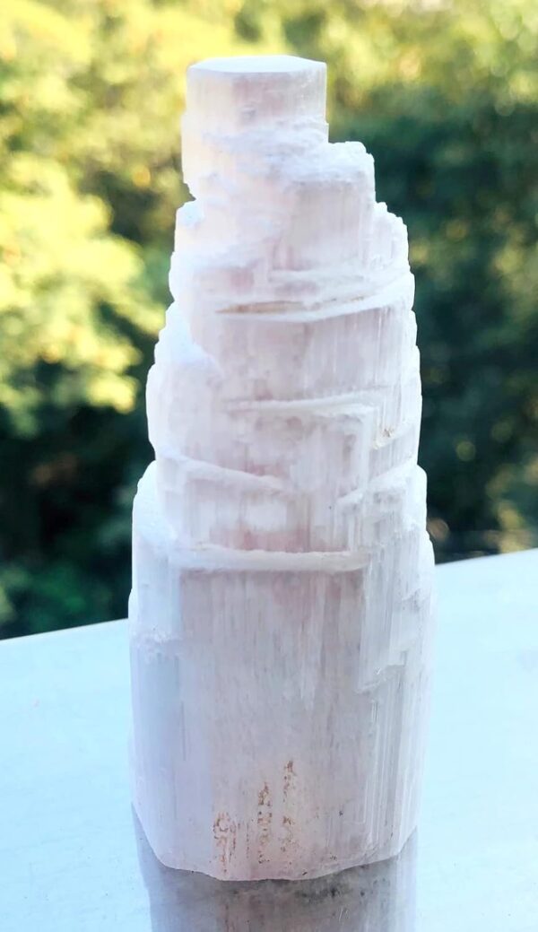 crystalmiracle NATURAL SELENITE 3.5" SKYSCRAPPER TOWER GEMSTONE CRYSTAL HEALING FENG SHUI REIKI GIFT POSITIVE ENERGY PEACE MEDITATION WELLNESS HANDCRAFTED - Image 4
