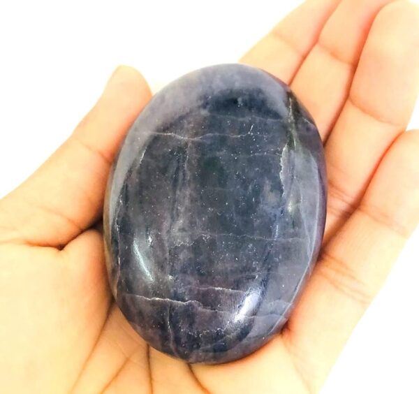 crystalmiracle Iolite Gemstone Palm Stone Crystal Healing Reiki Wellness Chakra Balancing Gift Pocket Stone - Image 2