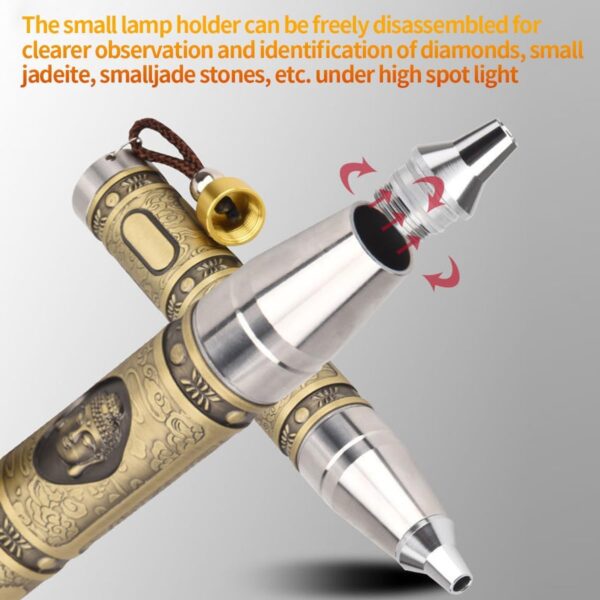 YZYOE Rechargeable Three LEDs Expert Jade Appraisal Flashlight,Jewelry Appraisal Gemstones Diamond, White and Yellow Light and 365NM Ultraviolet Lamp. - Image 6