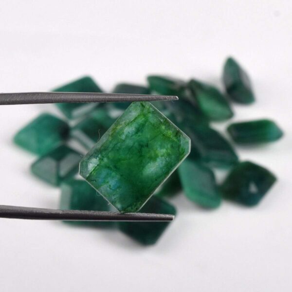 GEMHUB Zambian A+ Grade Green Emerald Approx 200 Ct. Set of Fine 20 Pieces Natural Green Emerald Loose Gemstones Beads - Image 4