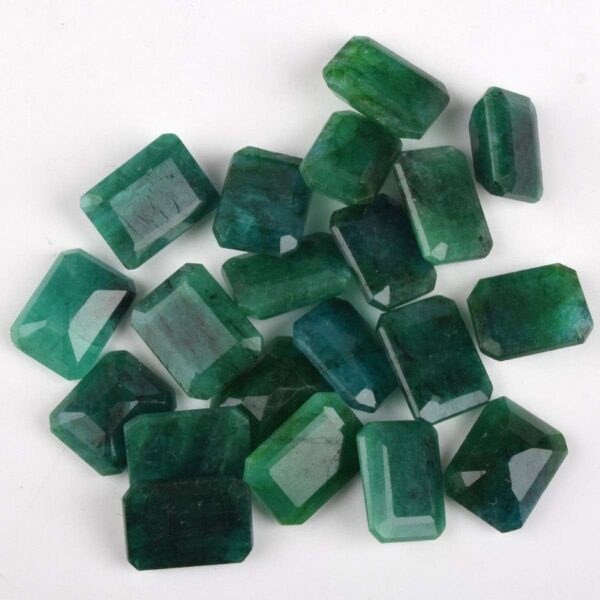 GEMHUB Zambian A+ Grade Green Emerald Approx 200 Ct. Set of Fine 20 Pieces Natural Green Emerald Loose Gemstones Beads - Image 3