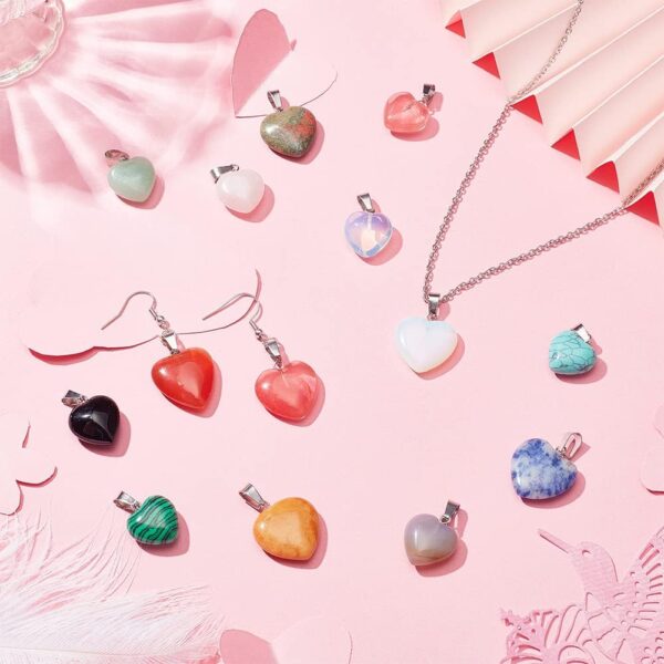 PH PandaHall Stone Pendants Charms Dop Chakra Beads Pendants Quartz Charms for Necklace Jewelry Making - Image 3