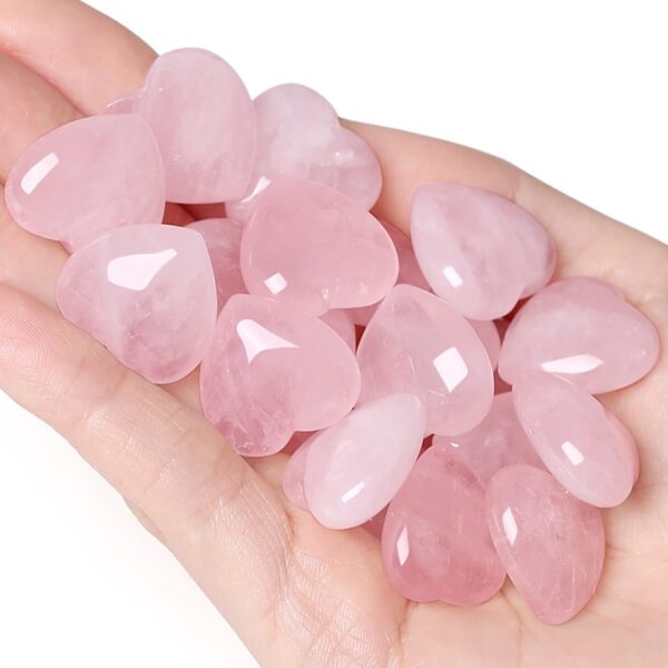 10 PCS 0.8 * 0.8 Inches Thicken Heart Crystals Amethyst Natural Healing Crystal Polished Hearts Carved Stones Rose Quartz Palm Gemstones Reiki Energy Balancing Worry Stone Meditation Love Gift - Image 2