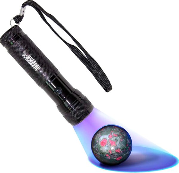 HQRP 12 LED 365 nm UV Flashlight Black light for Minerals Inspection Identification, Ultraviolet Gemstone Detection + HQRP UV Meter - Image 2