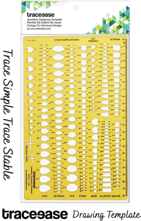 Traceease Multiple Shape Gemstone Series Draw Jewelry Templates Drafting Tools Jewellery Designing Stencils - Image 4