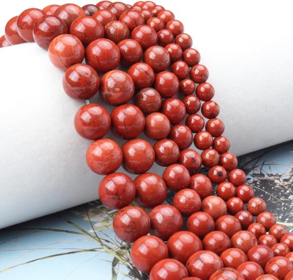 Siomia 60pcs 6mm Natural Red Jasper Gemstone Beads Energy Healing Crystal Round Loose Stone Beads for Jewelry Making, DIY Bracelets Necklaces - Image 6