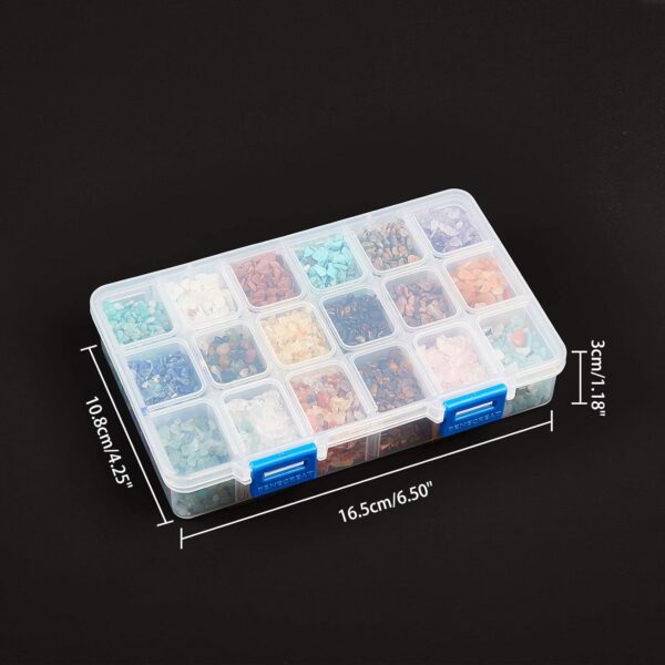 NBEADS 1 Box Undrilled Gemstone Chips, 18 Styles Natural Irregular Crystal Chips Chakra Stone Beads for Jewelry Making, 2-8mm - Image 8