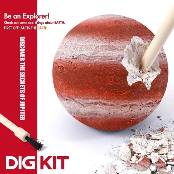 UKR Jupiter Digging Kit Science Geology Set Educational Learning STEM Solar System Planets Dig Up 5 Natural Gemstones Toy Excavation Kits for Kids - Image 3