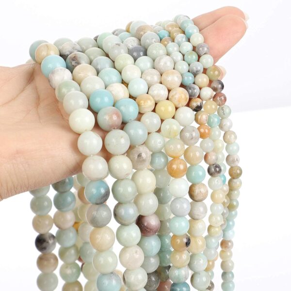 KASTWAVE 60pcs 6mm Black Point Natural Stone Beads for Jewelry Making, Energy Stone Healing Power, Chalcedony Jades Natural Beads Round Smooth, Necklace Bracelet, Excellent Polishing, Enjoy Diy Fun - Image 4