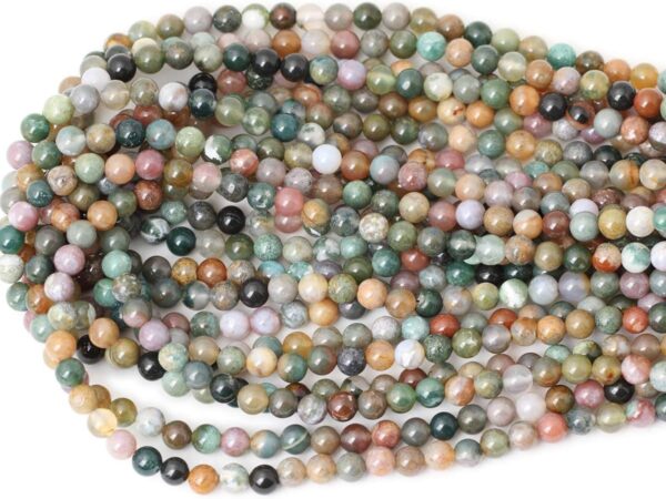 CHEAVIAN 60PCS 6mm Natural Indian Agate Gemstone Round Loose Beads for Jewelry Making DIY 1 Strand 15" - Image 4