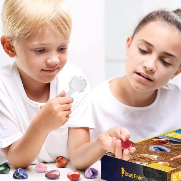 Gemstone Digging Kit, STEM Educational Toys DIY Science Kits Real Gemstone Discovery Rocks and Minerals Exploration Game Archaeology Playset Unique Educational Presents for Boys Girls Kid Toys - Image 7