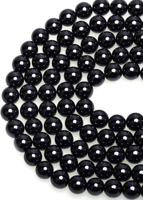 LPBeads 100PCS 8mm Natural Black Obsidian Beads Gemstone Round Loose Beads for Jewelry Making with Crystal Stretch Cord - Image 2