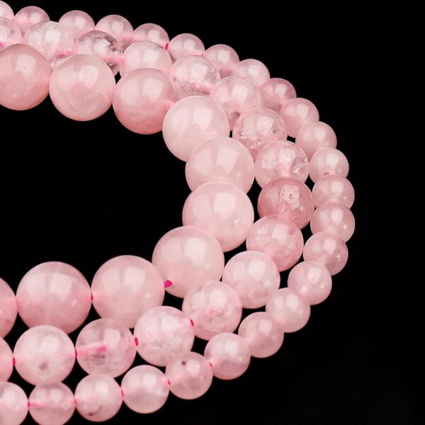 Filluck Natural Crystal Beads 6mm Rose Quartz Polished Round Smooth Gemstone Beads for Jewellery Making 15 Inch(Rose Quartz,6mm) - Image 2