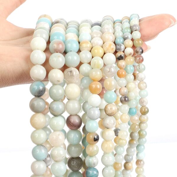 KASTWAVE 60pcs 6mm Black Point Natural Stone Beads for Jewelry Making, Energy Stone Healing Power, Chalcedony Jades Natural Beads Round Smooth, Necklace Bracelet, Excellent Polishing, Enjoy Diy Fun - Image 3