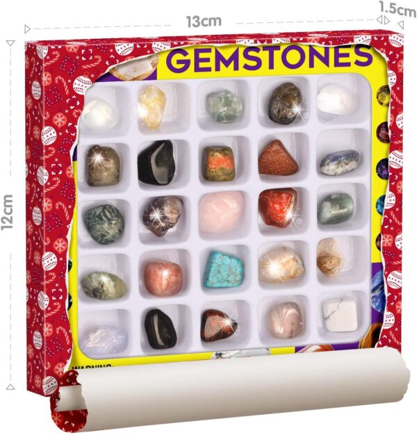 XXTOYS Rocks Collection 25PCS Rock and Mineral Education Set Gemstones for Kids Geology Gem Kit with Healing Chakra Gemstones, Tumbled Stones and More Identification Guide STEM Science Education - Image 8