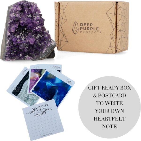 Deep Purple Project 1 Lb Quartz Crystal Cluster Raw Amethyst Stone Plus: Gift WRAP Box Included - Image 6