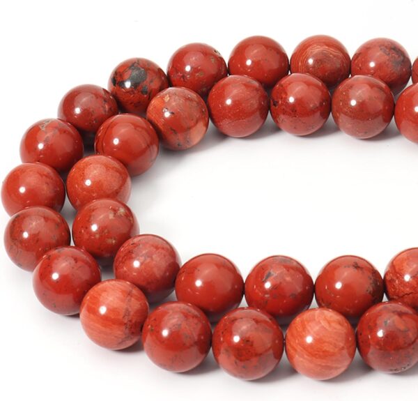 Siomia 60pcs 6mm Natural Red Jasper Gemstone Beads Energy Healing Crystal Round Loose Stone Beads for Jewelry Making, DIY Bracelets Necklaces - Image 2