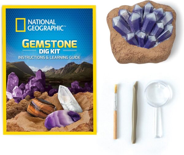 National Geographic Ultimate Gemstone Dig Kit - Fascinating Gem Excavation Kits for Kids with 20 Authentic Gemstones and Crystals | STEM Educational Science Kits Gifts for 8+ Year Old Boys and Girls - Image 5