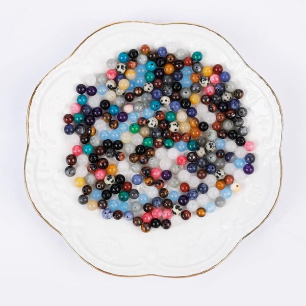 Keip Taoun 800pcs 6mm Natural Round Stone Beads Genuine Real Gemstone Beading Loose Gemstone Hole Size 1mm DIY Smooth Beads for Bracelet Necklace Earrings Jewelry Making,Box Packed - Image 7