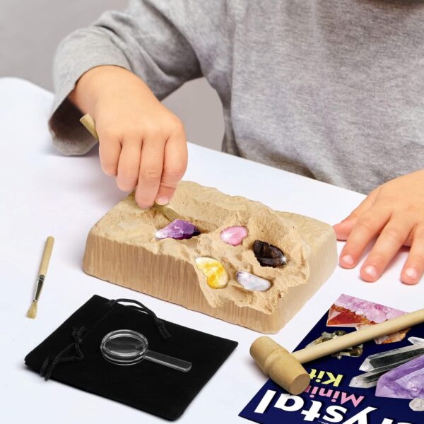 XXTOYS Crystal Mining Kit Gems Dig Kit for Kids with Real Crystals Rock Digging Kit Excavate Gemstones and Minerals Geology Science STEM Toys Gift for Kid - Image 4