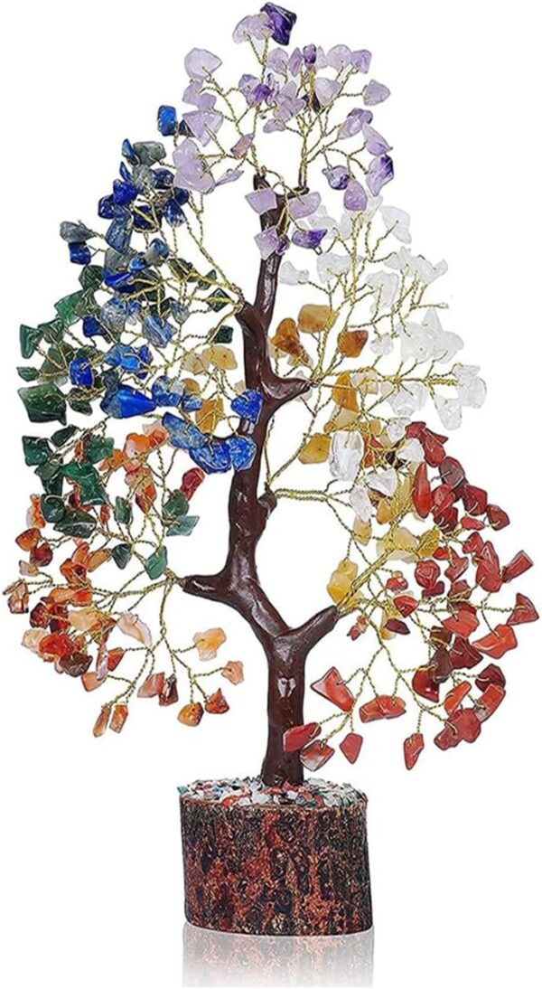 Seven Chakra Crystal Tree, Lucky Crystal Bonsai Tree Gemstone Chakra Tree Chakra Stone Bonsai Tree Gemstone Tree Spiritual Crystal Tree of Life Crystal Decoration for Desk - Money Tree - Home Gifts - Image 2