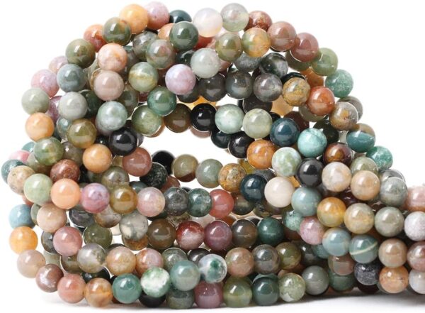 CHEAVIAN 60PCS 6mm Natural Indian Agate Gemstone Round Loose Beads for Jewelry Making DIY 1 Strand 15" - Image 2