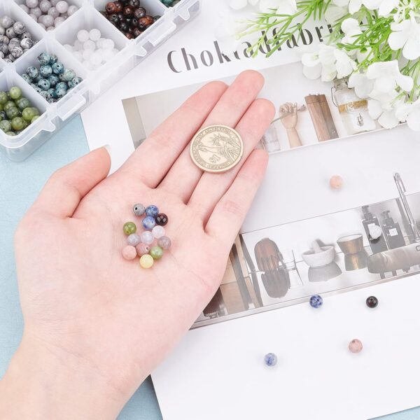 NBEADS About 750 Pcs Natural Gemstone Beads, 6mm Natural Loose Beads Stone Beads for DIY Jewelry Making - Image 4