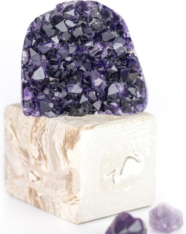 Deep Purple Project Amethyst Clusters Quartz Crystal Geode 1/2 Lb to 1 Lb Plus: Premium Gift Box Spiritual Healing Stone - Image 2
