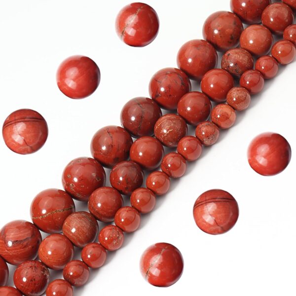 Siomia 60pcs 6mm Natural Red Jasper Gemstone Beads Energy Healing Crystal Round Loose Stone Beads for Jewelry Making, DIY Bracelets Necklaces - Image 3