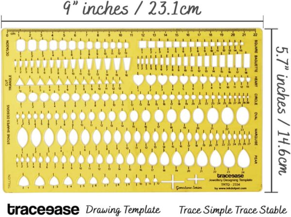 Traceease Multiple Shape Gemstone Series Draw Jewelry Templates Drafting Tools Jewellery Designing Stencils - Image 3