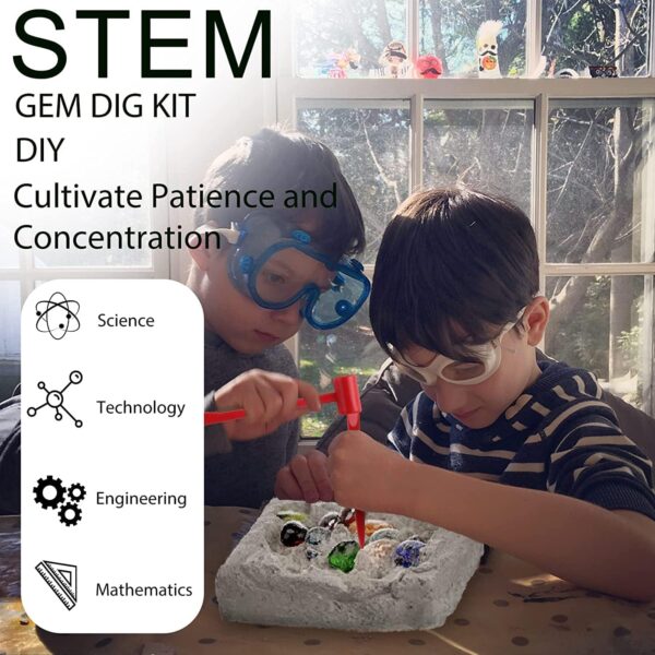 UKR Gems Dig 17 Gemstones Science STEM Educational Learning Kit Kids History Paleontology Archaelogy - Image 6