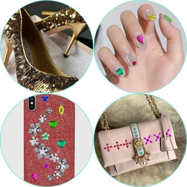 DaKuan 20000 Pcs 6MM Bulk Loose Sequins and 600 Pieces Craft Gems Jewels Acrylic Flatback Rhinestones Gemstone for DIY Crafts Jewelry Making, 6-13mm - Image 8
