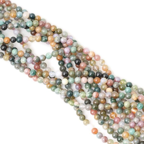 CHEAVIAN 60PCS 6mm Natural Indian Agate Gemstone Round Loose Beads for Jewelry Making DIY 1 Strand 15" - Image 5