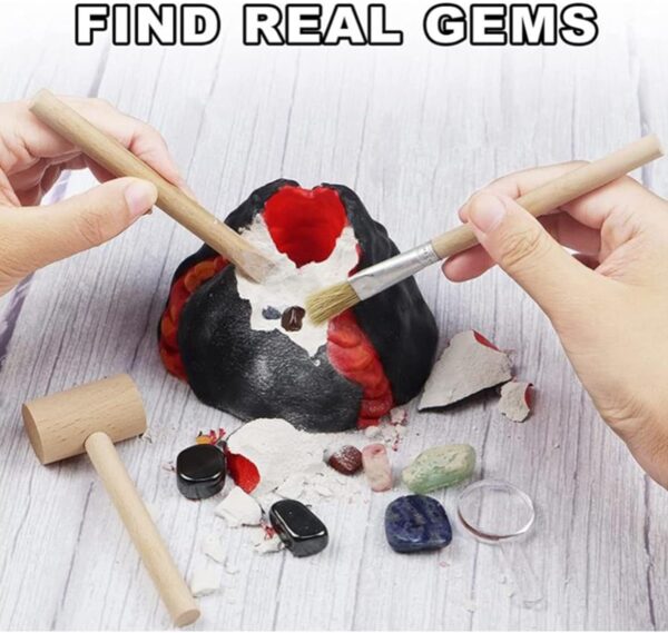 AM ANNA Gemstone Dig Kit, Dig up 15 Real Gemstones, Rocks Collection Kit, Volcanic Minerals Dig Kit Kids Activities STEM Science & Educational Toys for Boys, Girls - Image 3
