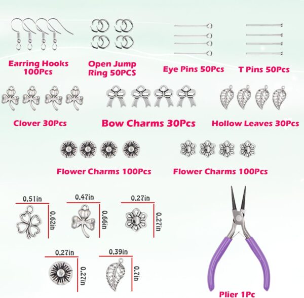 EuTengHao 933Pcs Irregular Chips Stone Beads Natural Gemstone Beads Kit with Earring Hooks Spacer Beads Pendants Charms Jump Rings for DIY Jewelry Necklace Bracelet Earring Making Supplies - Image 6