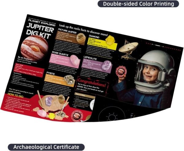 UKR Jupiter Digging Kit Science Geology Set Educational Learning STEM Solar System Planets Dig Up 5 Natural Gemstones Toy Excavation Kits for Kids - Image 8