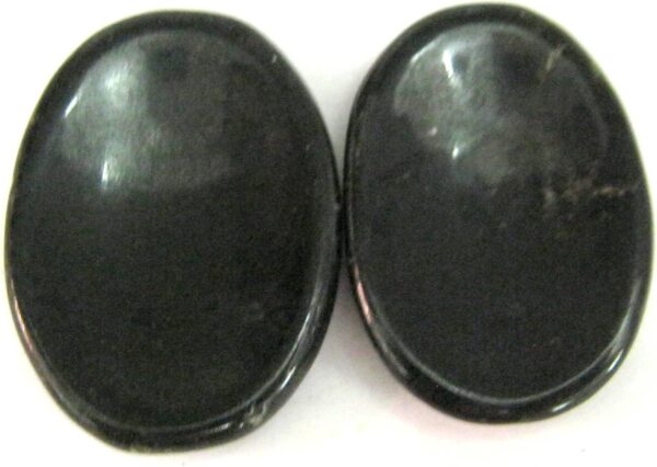 CRYSTALMIRACLE POWERFUL SET OF TWO BLACK TOURMALINE WORRY STONES CRYSTAL HEALING MEN WOMEN GIFT THUMB STONES PSYCHIC ENERGY PROTECTIVE GEMSTONE REIKI FENG SHUI - Image 2