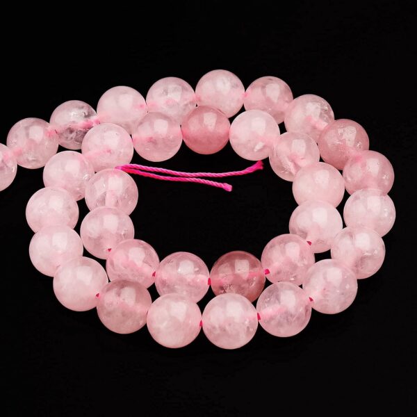 Filluck Natural Crystal Beads 6mm Rose Quartz Polished Round Smooth Gemstone Beads for Jewellery Making 15 Inch(Rose Quartz,6mm) - Image 3